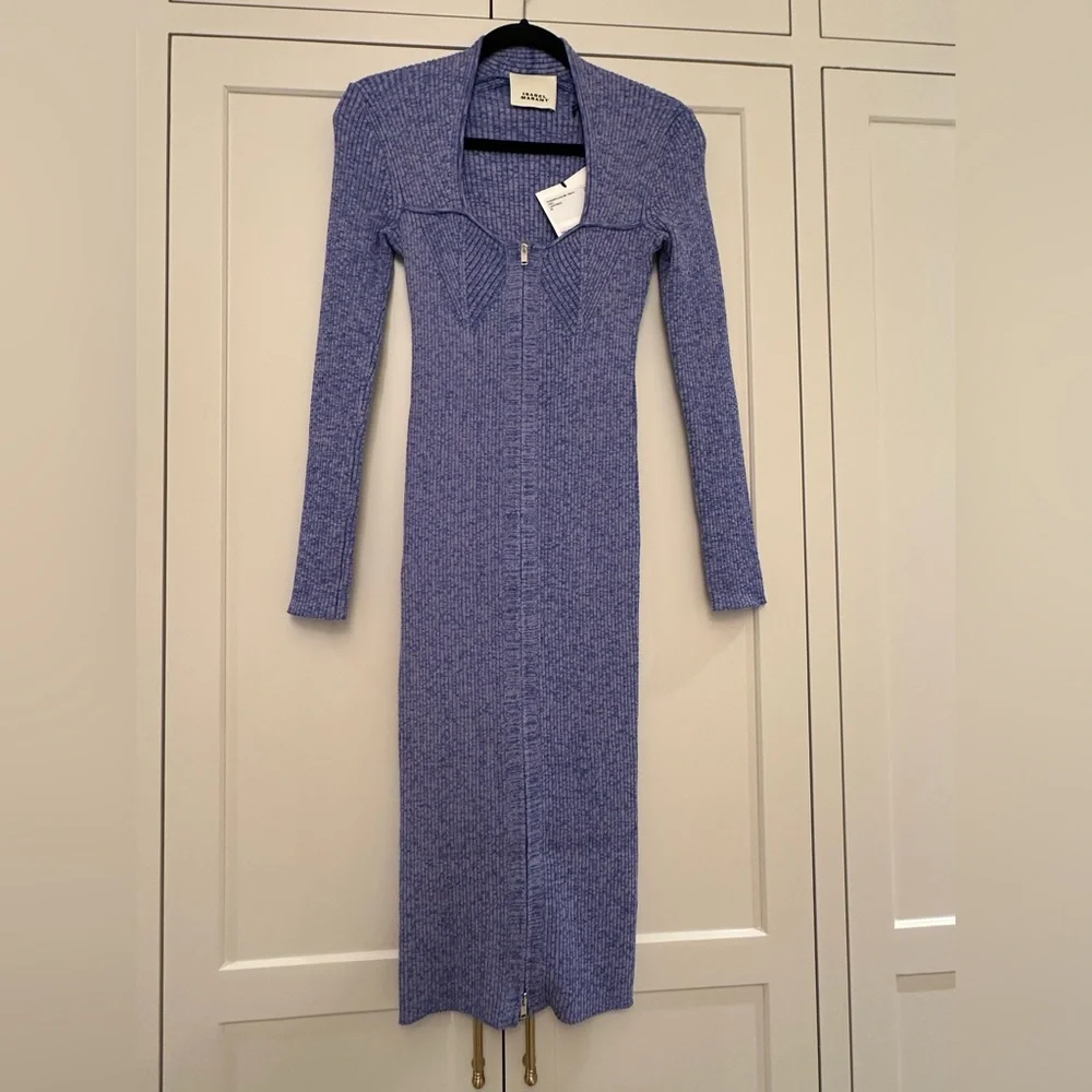 NWT Isabel Marant Zael lavender midi knit dress 36 - Picture 2 of 11